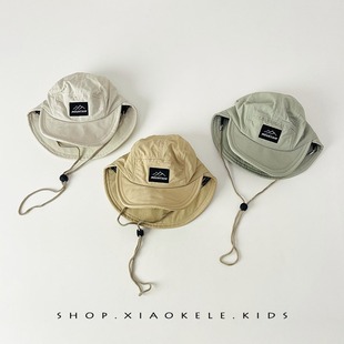 Ins South Korea Baby Hat Summer Thin Double Brim Boys' Quick-drying Cap Children's Outdoor Collar Cap Trendy