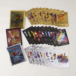10 Red Envelope Pokemon Pokemon Cross-Border Hot-Selling Popular Game Cards Gold Foil Card Silver Foil Black Foil