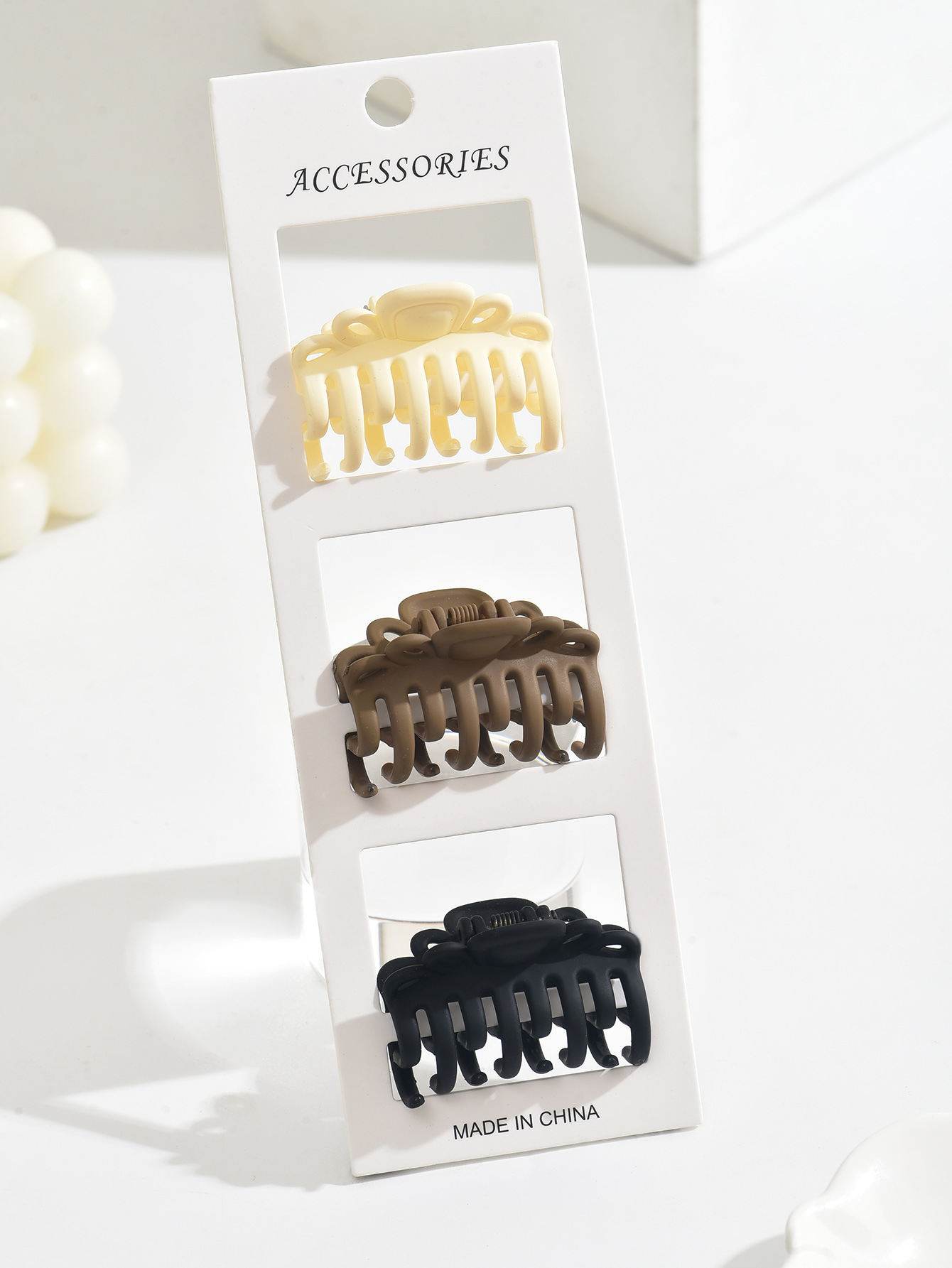 Doble fila de dientes clip de cabello medio clip de cabello de plástico esmaltado para mujeres cabeza trasera clip de cabello adornamiento clip de cabello 4.5CM