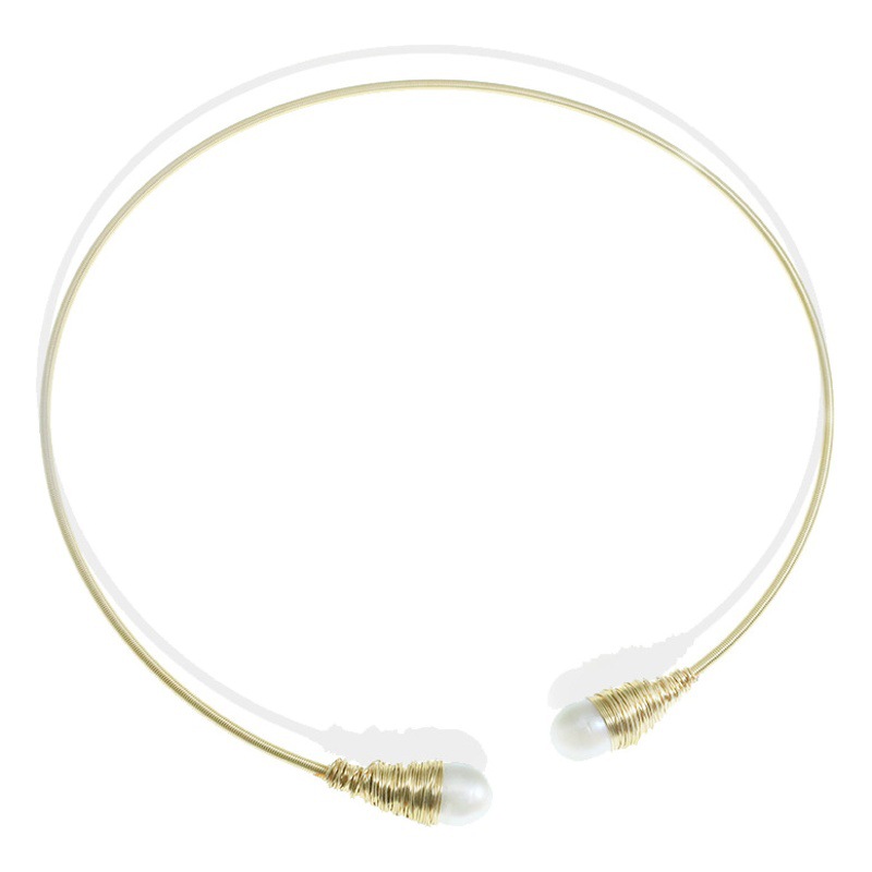 Xlentag perla de agua dulce natural hecha a mano collar de bobinado moda femenina red todo-fósforo europeo y americano estilo retro joyería