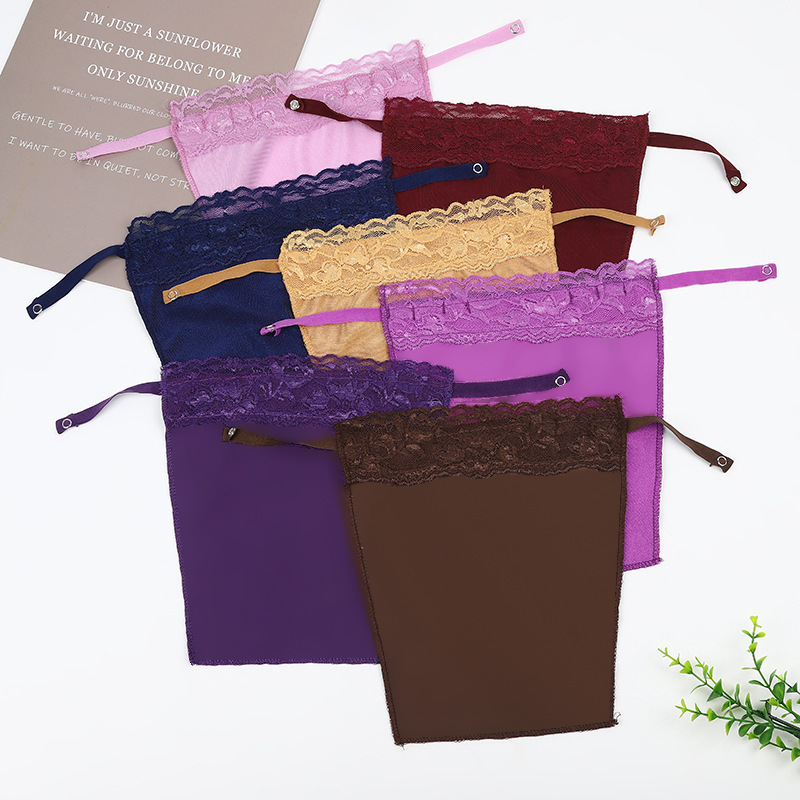 in stock anti-light artifact one-piece tube cloth spring and summer thin false collar lace seamless tube cloth