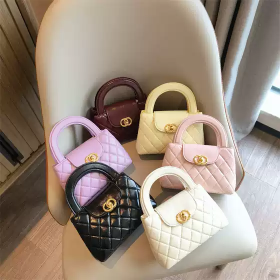 Small Chanel-style Lambskin Diamond-quilted Lock Handbag Kelly Bag Women's 2025 Summer New Fashion Chain Crossbody Mini Bag
