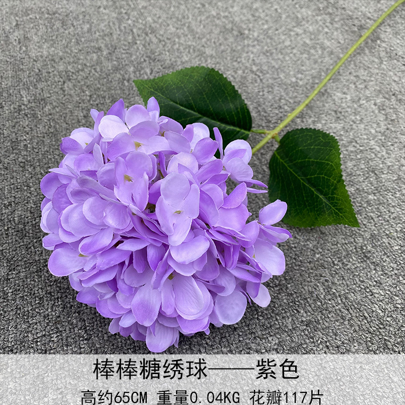 Nuevo en 2025, Decoración de Flores de Hortensia Individual en Forma de Piruleta, Recomendado para Decoración de Salones de Boda, Hoteles y Hogares, Diseño de Arreglos Florales, Decoración Suave