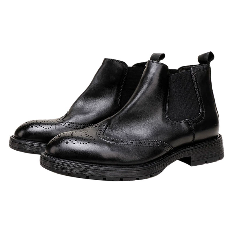 Британские винтажные высокие деловые Повседневные Легкие удобные кожаные ботинки из натуральной кожи, модные резные Ботинки Martin, мужские ботинки