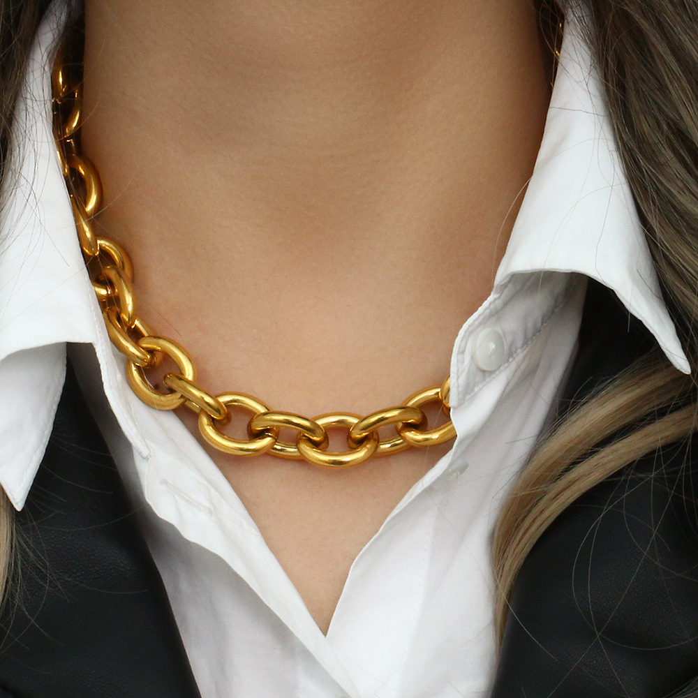 Fashion Geometric Stainless Steel Necklace Plating Stainless Steel Necklaces