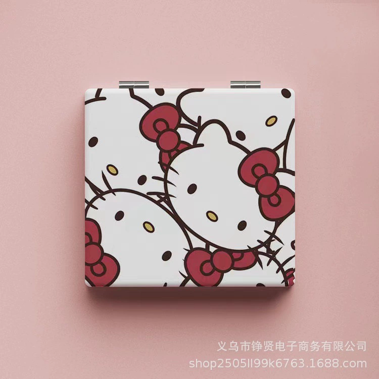 Портативное зеркало с двойной стороны в виде Hello Kitty, сложное, для начальной школы, с печатью