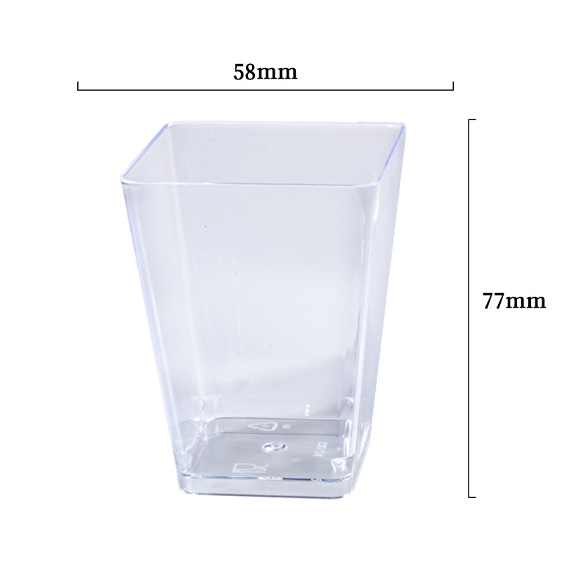 Taza cuadrada puntual Taza redonda Una variedad de tazas de postre Taza de pudín Taza de mousse Plato Cuchara de plástico desechable Amazon