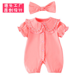 一歲寶寶衣服女款夏季ins韓國韓系女寶包屁衣嬰兒夏裝連體衣薄款