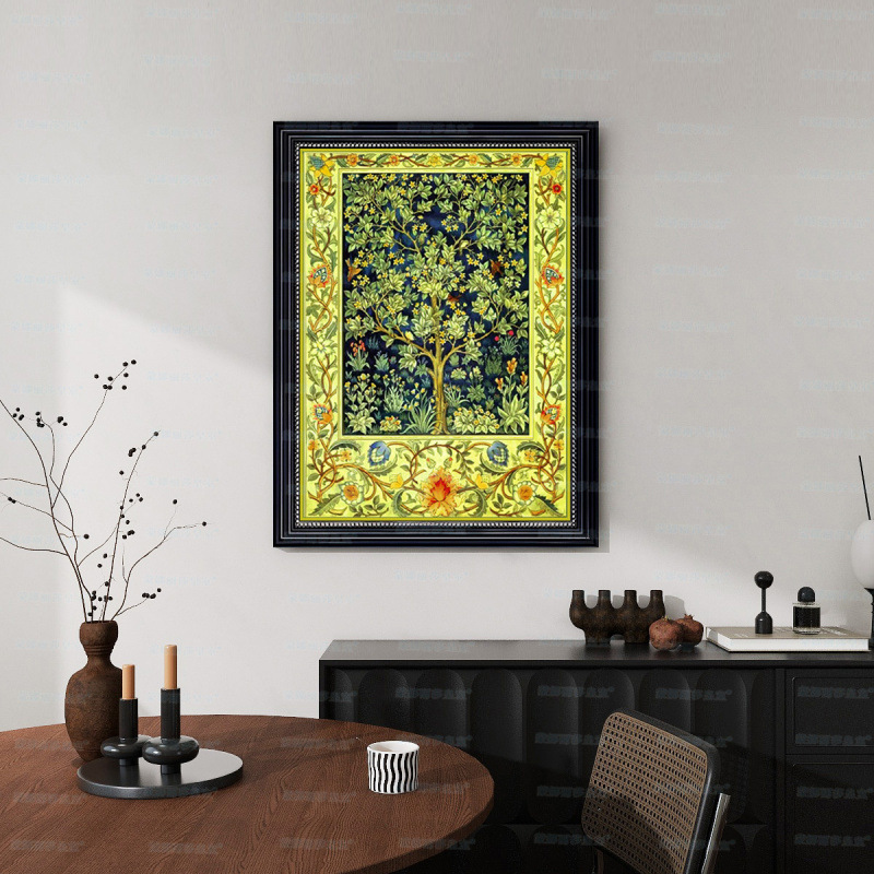 Mona Lisa Real Bordado cruzado Morris árbol de la vida dos sueños modernos estética planta pintura decorativa bordada a mano
