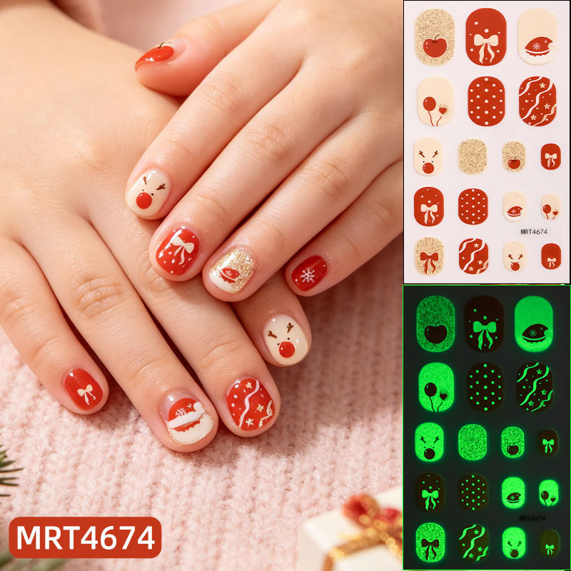 Zhengxiang Cross - Border New Christmas Night Kids Nail stick Halloween Shining funny Kids Cartoon manicura stick