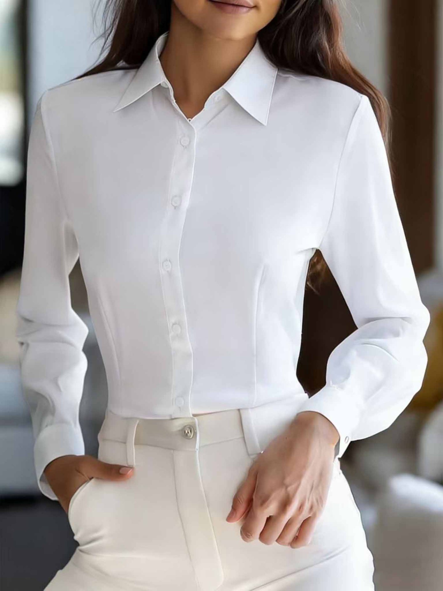 2026 New Independent Station European And American Cross-Border Long-Sleeve Slim-Fit Casual Shirt For Women_ecoleips.com