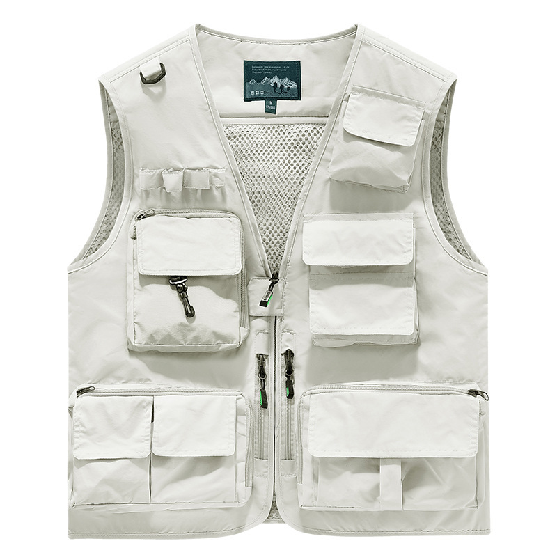 Workwear Vest for Men, Outdoor Fishing Multi-Pocket Sports Vest, Loose Fit, Large Size, Photography Vest, Carhartt Jacket