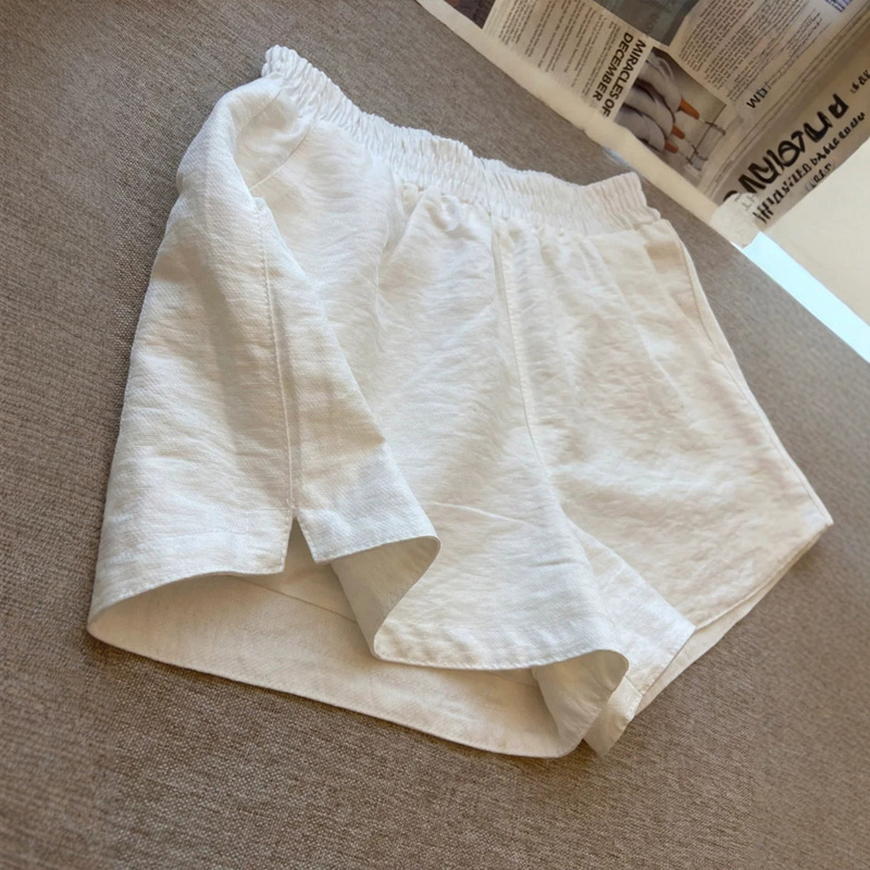 White Split Hem Breathable Shorts for Women, Summer Versatile Loose Fit Petite A-Line Home Casual Wide-Leg Sports Pants White Split Hem Breathable Shorts for Women, Summer Versatile Loose Fit Petite A-Line Home Casual Wide-Leg Sports Pants