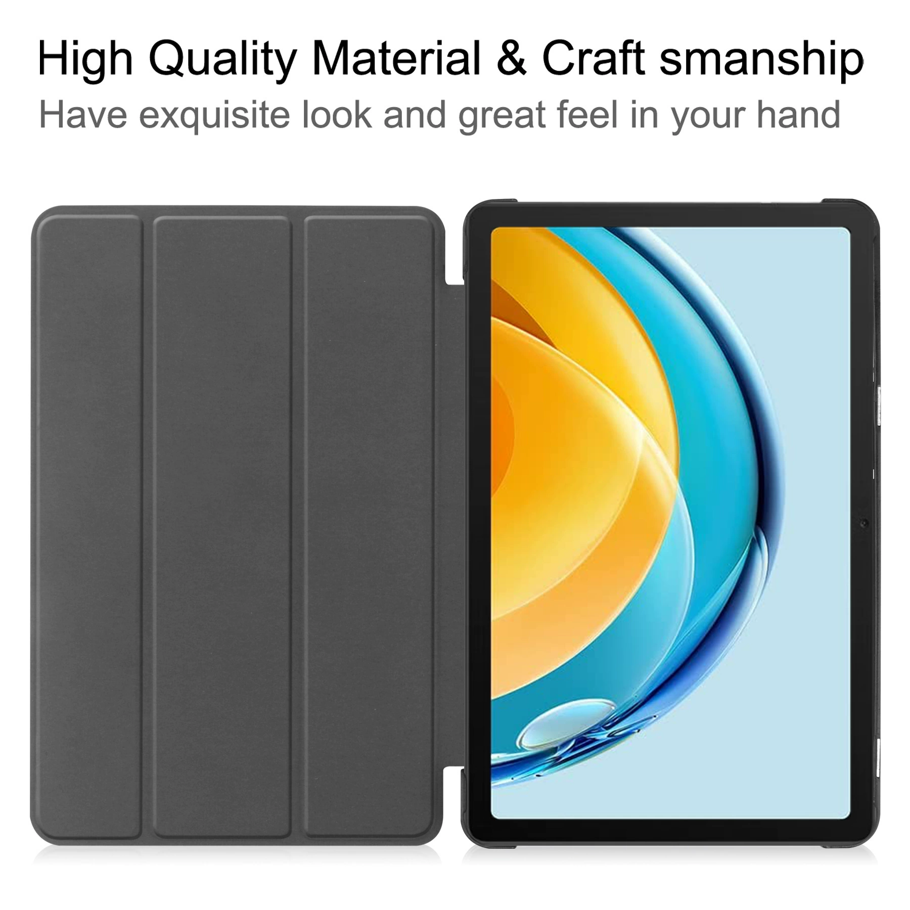 Защитный чехол в стиле Huawei MatePad SE 10.4 дюймов 2023 года, тройная складывающаяся подставка, кожаный чехол