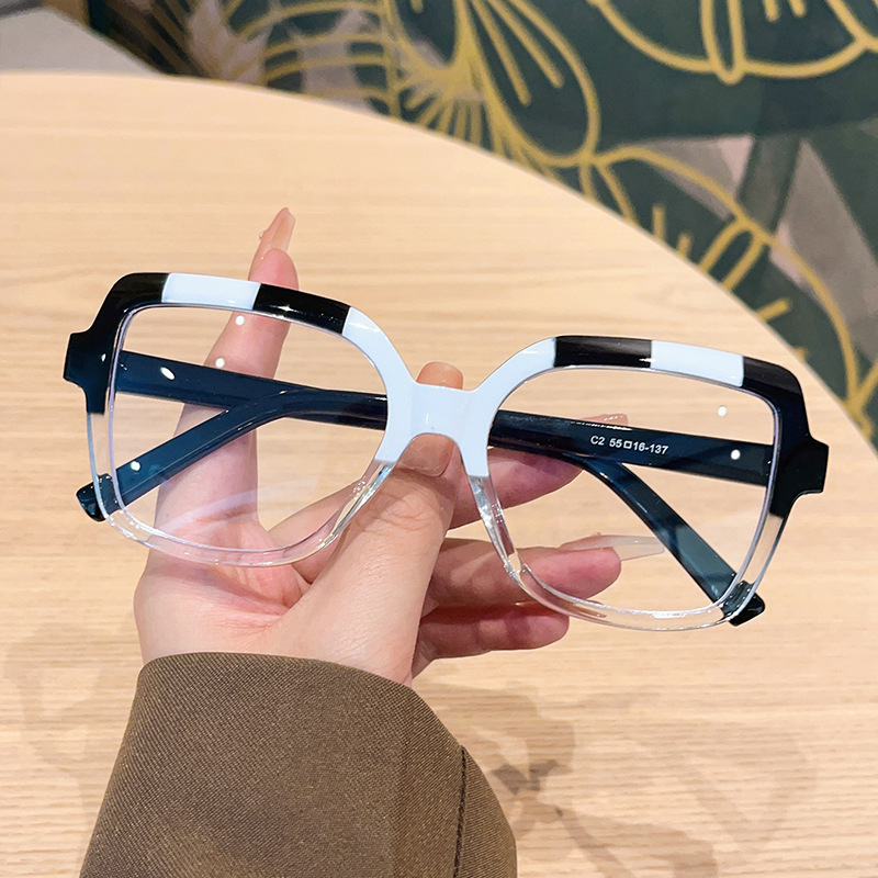 46g Weight Full Frame Glasses Structure Glasses Classification Ac Lens Material Square Glasses Style Daily Occasion Color Block, Leopard Pattern All Seasons Season Unisex Gender Simple Style Style Simple Style Color Block Leopard Ac Square Full Frame Optical Glasses 2