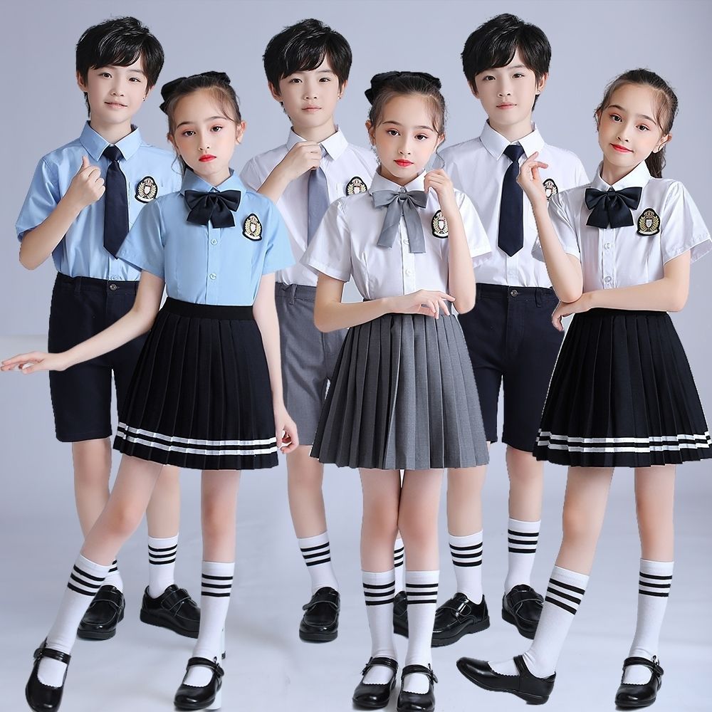 中小学生大合唱表演服装儿童幼儿园校服园服毕业服装大