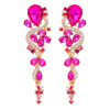 Metal elegant acrylic earrings, suitable for import, diamond encrusted