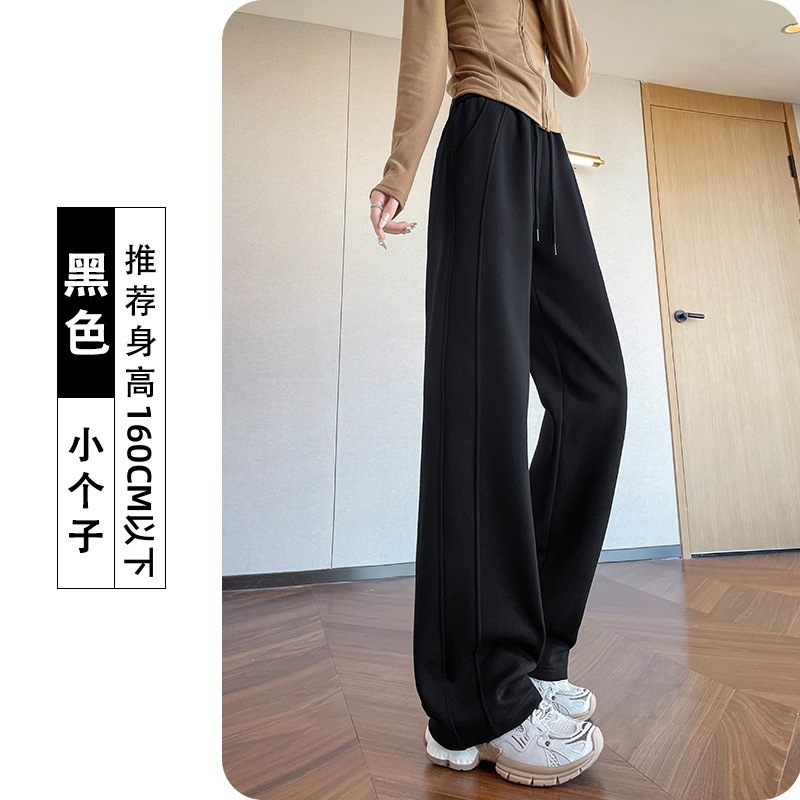 灰色运动裤女春秋夏季2025新款宽松阔腿lulu神裤高腰显瘦休闲卫裤|undefined