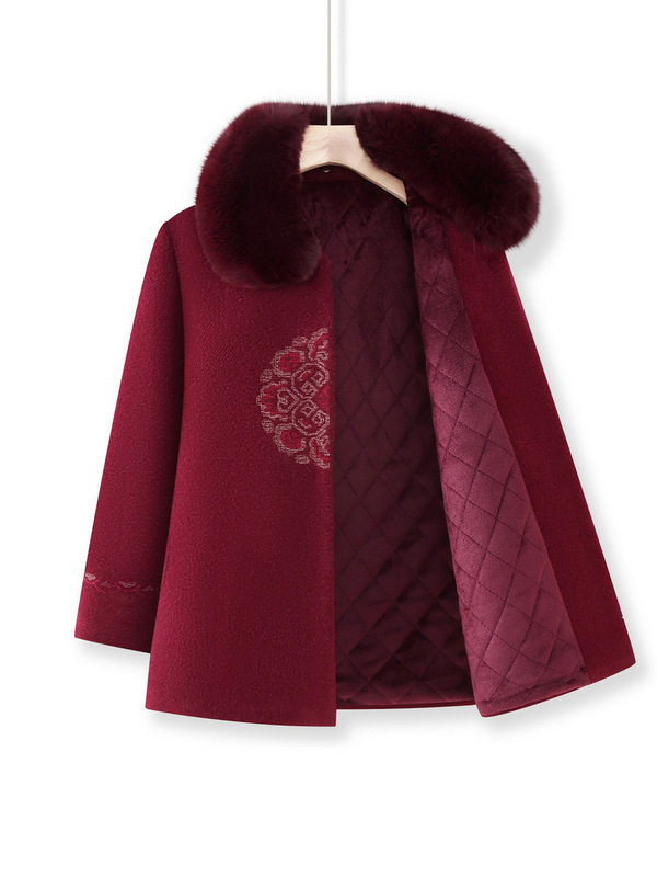 2026 Spring New Collection: Autumn and Winter Woolen Coats for Middle-Aged and Elderly Mothers, Women's Clothing Imitating Mink 2026 Spring New Collection: Autumn and Winter Woolen Coats for Middle-Aged and Elderly Mothers, Women's Clothing Imitating Mink
