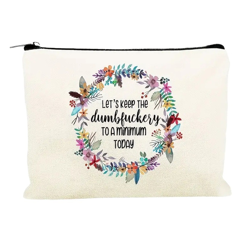 Transfronterizo Amazon Temu Venta caliente popular carta bolsa de cosméticos regalo bolsa de cremallera impermeable de lino bolsa de cosméticos regalo