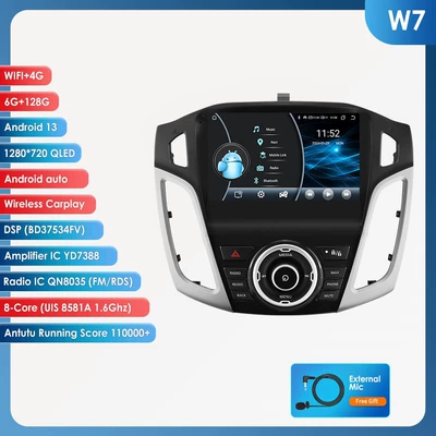DVD Navigation: Bluetooth Gps Integrated Reversing Camera - 6128g-wifi4glte-version-8581a-carplay-eight-core-9inch-suitable-for-11-17-ford-focus-3-mk-3