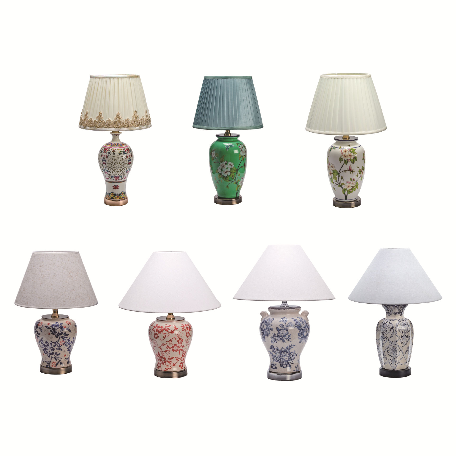 New Chinese Style Luxury Ceramic Table Lamp Large Blue and White Porcelain Lamp Hotel Room Decorative Lamp Bedroom Bedside Table Lamp