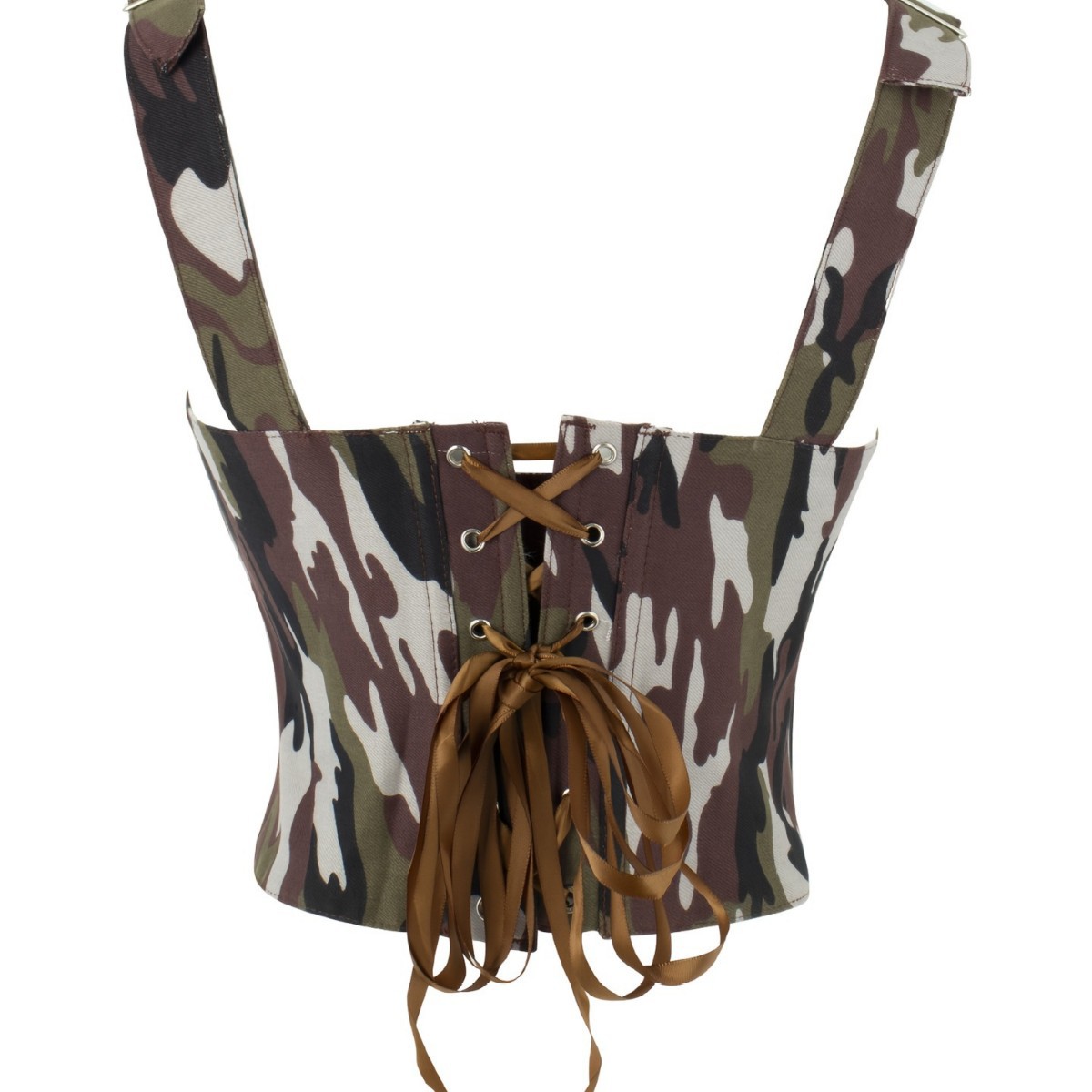 Nuevo camuflaje vestido de plástico correa de hombro ajustable damas pechos reúnidos abrazadera chaleco abrazadera