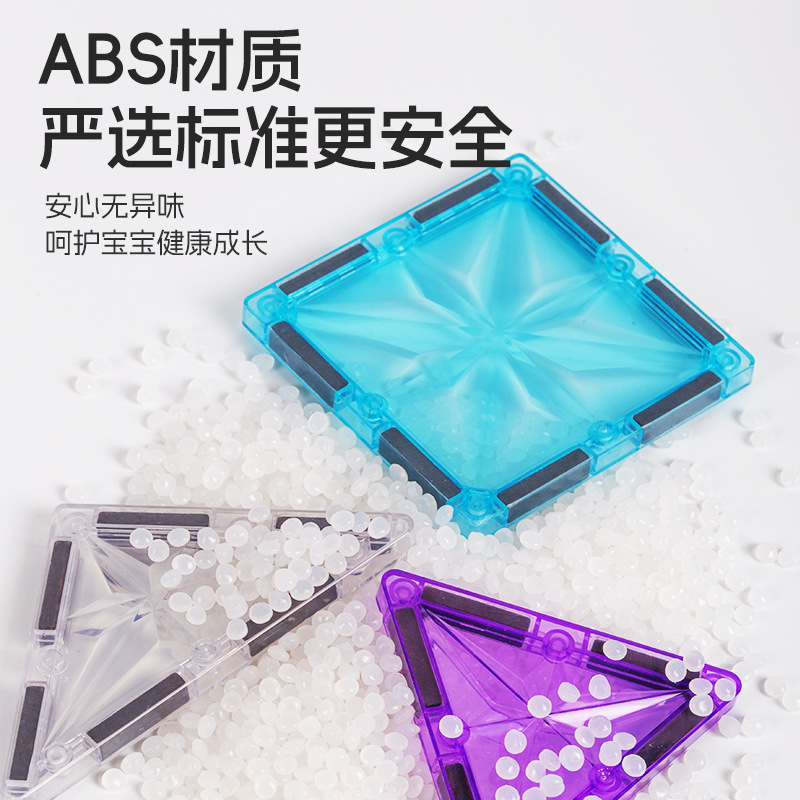 Diamante de luz estelar transfronterizo, ventana de color, bloque magnético, bloque de construcción, educación temprana para niños, juguete magnético, imán, regalo de madera de naranja
