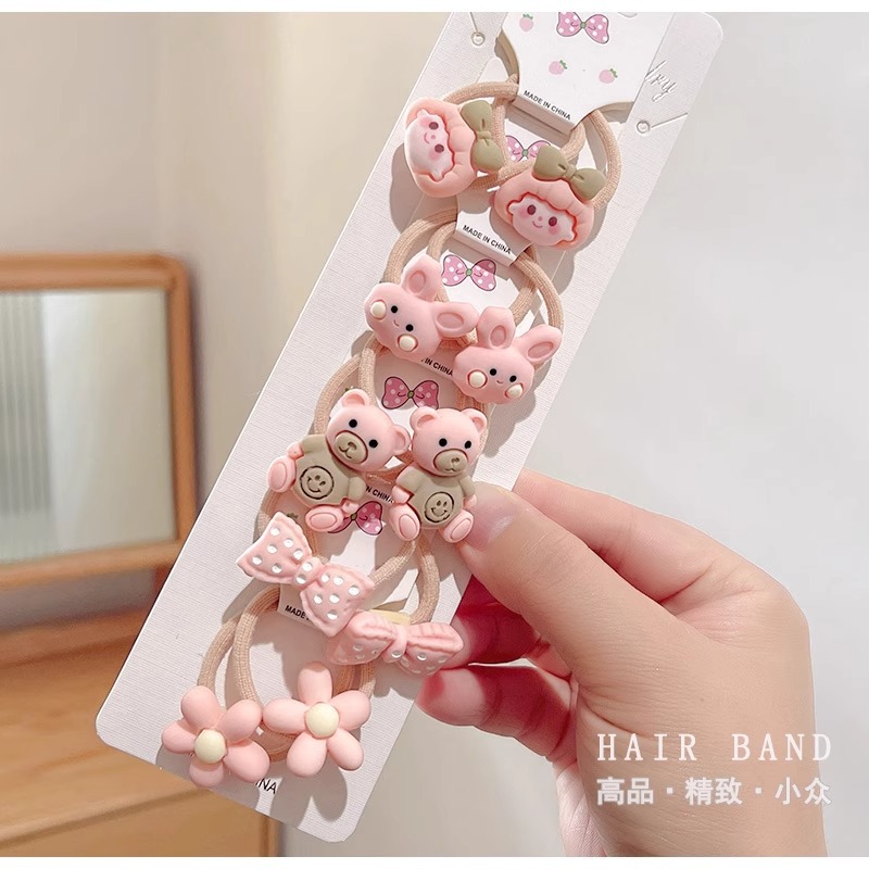 Wine Red Children's Hair Ties That Don'T Damage Hair, Girls' Hair Bands, Baby Hair Ties, Small Rubber Bands, Cute Cartoon Hair Ropes, Girls' Hair Accessories