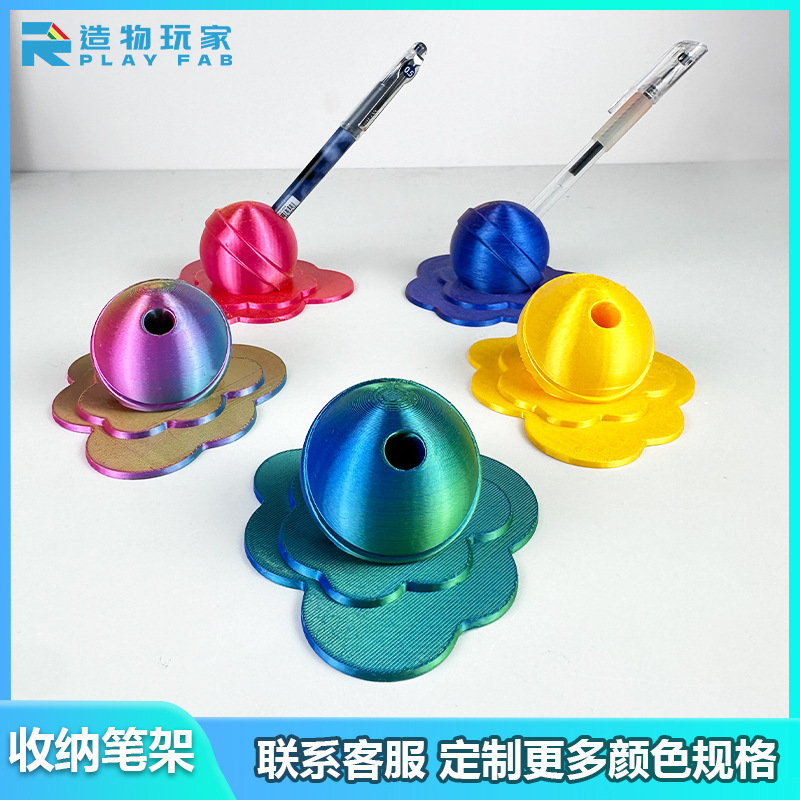 跨境新款3D Printing Melted Lollipop 融化棒棒糖收纳架笔筒支架|undefined