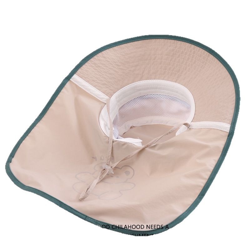 Sombrero de protección solar de verano para bebés, sombrero de ala grande, sombrero de chal, protector de cuello, secado rápido, sombreado al aire libre para niños, sombrero de pescador de sol