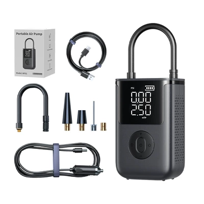 【Mf01】Cross-Border Car Air Pump Wireless Portable Car Sedan Electric Car Tire 12V Inflator (Hava nasosu) - neutral-mf01-l18-18-universal-air-pump-black
