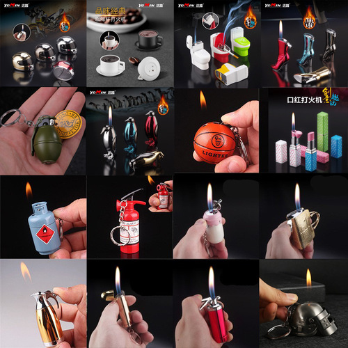 New and unique and interesting night market stalls, personalized and creative, funny men's gifts, open flame direct inflatable lighters.