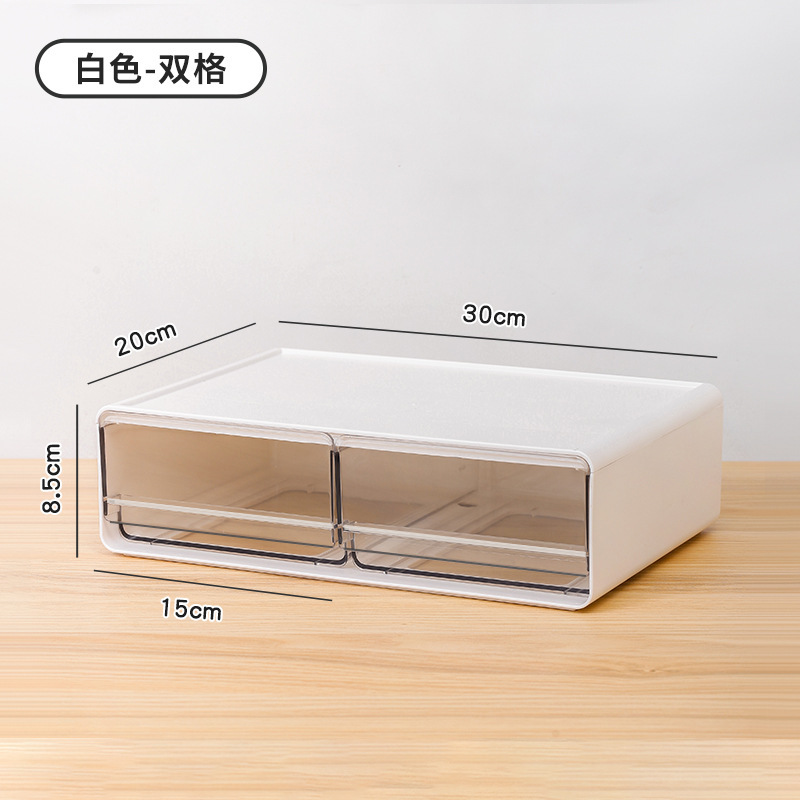 Caja de almacenamiento de escritorio de cajón transparente, caja de acabado cosmético, archivo de escritorio de oficina, caja de estante de papelería