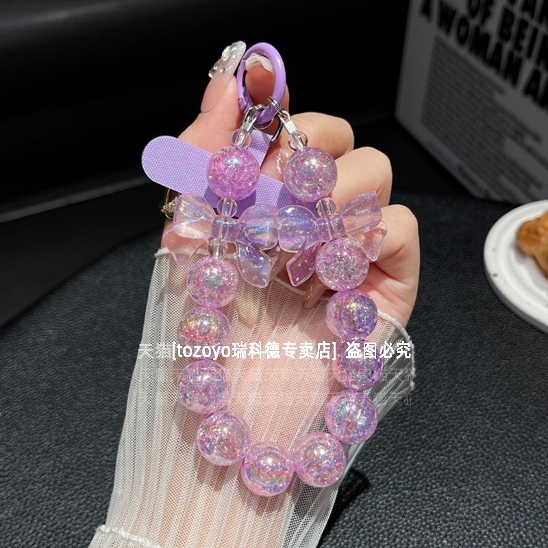 Cuentas de burbujas parpadeantes finas cadenas de teléfonos móviles cuentas hechas a mano arco de cuentas pulsera colgante pulsera pulsera colgante de cadena de mano nuevo image 4