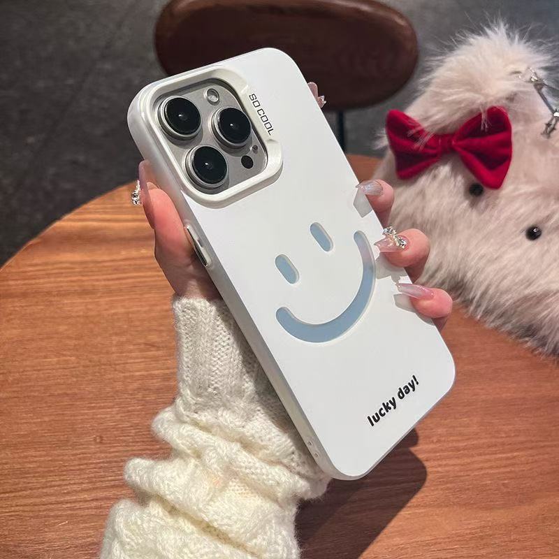Nueva cara sonriente simple para iPhone 16 funda para teléfono móvil Apple 15promax/14 Europa y América 13pro1 2/11x