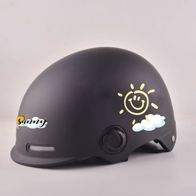 Motosiklet kaskı (dəbilqə), standard, all-season electric scooter safety helmet - sunny-day-sun-black-no-lenses-3c-upgraded-helmet