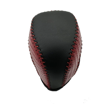 Cross-border compatible Toyota 2019 Corolla: Sürətlər qutusu və əl tormozu başlıqları - black-leather-red-carbon-fiber-pattern-with-red-stitching