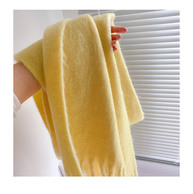 Solid Color Thickened and Extended Scarf for Women, 2026 Autumn and Winter New Korean Style, Versatile Winter Shawl for Students, Pink