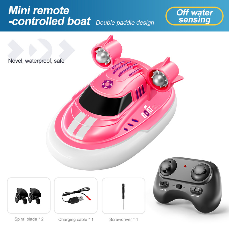 Cross-Border Remote Control Boat 1:32 Mini Remote Control Boat High and Low Speed Electric Speedboat Charging Tugboat Kidsren's Toy Boat