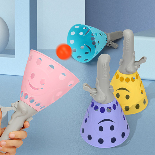 Children's double-pair catching catapult ball educational elastic throwing and catching parent-child interactive outdoor sports ball toy