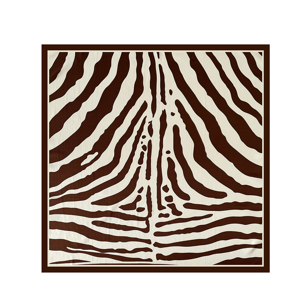 Damen Quadratisches Seidentuch Mit Zebra-muster Als Hijab_voghion.com