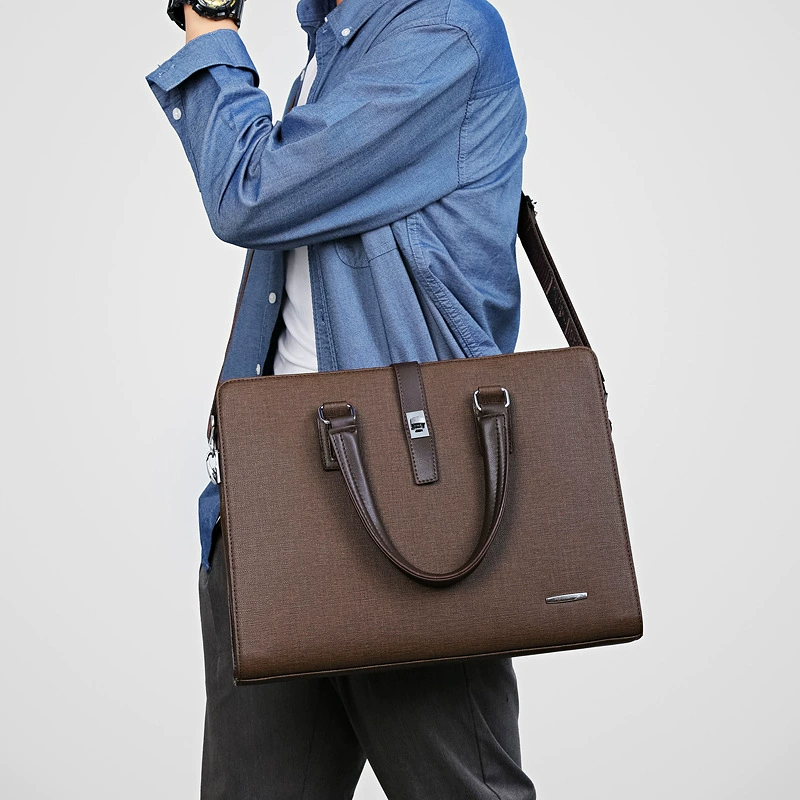 Retro fashionable bag, laptop for documents, business version, wholesale, Birthday gift