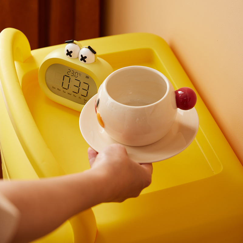 小黄鸭小推车置物架零食储物柜可移动多层儿童卧室床头玩具收纳架