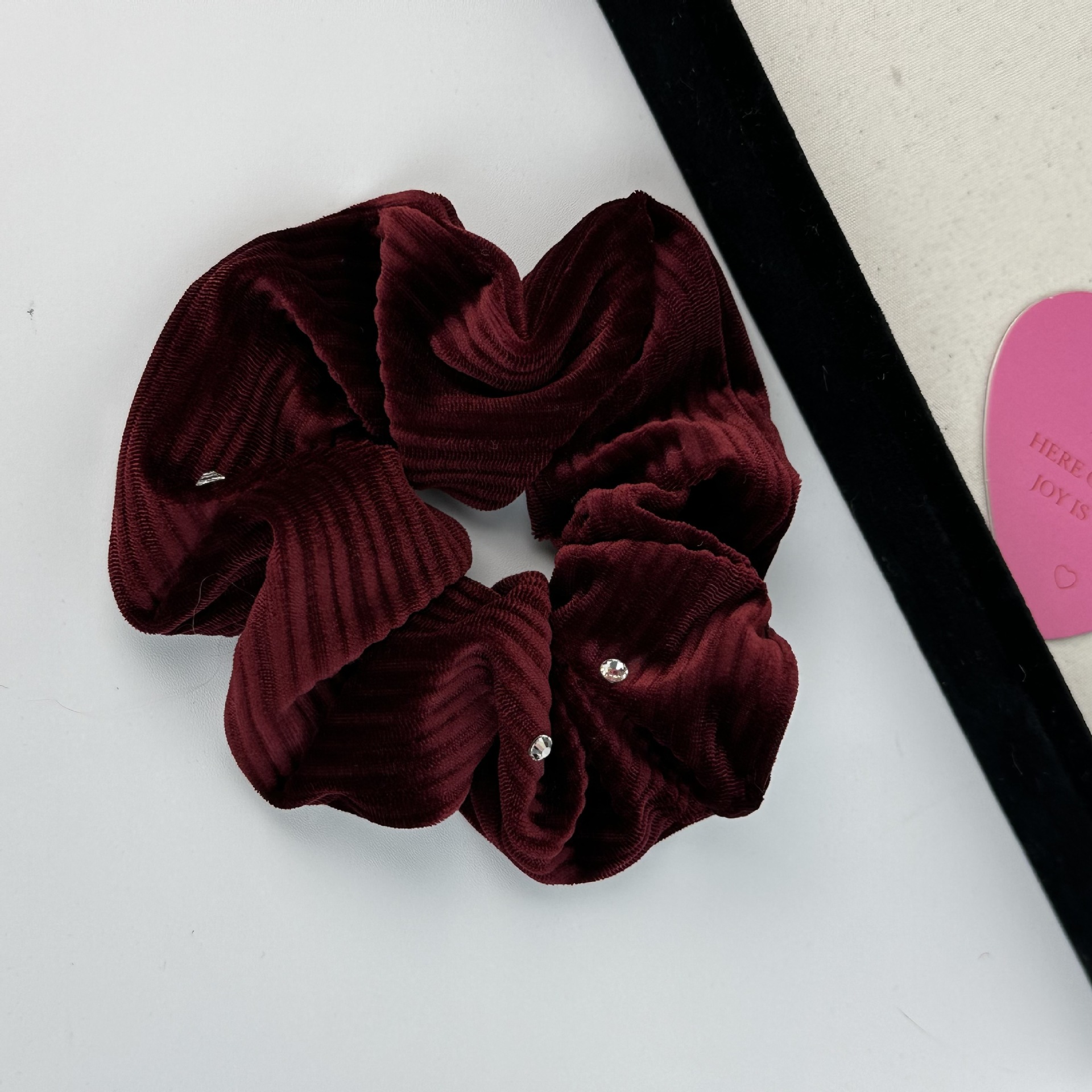 Französisches Retro-Strass-Samt-Dickdarm-Haarband, Haarschmuck, Nische, hochwertiger, hochelastischer Rücken, Kopfband, Haarschmuck_voghion.com