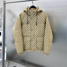 冬季男装提花字母羽绒服可拆卸帽时尚保暖羽绒男外套潮 B1ACE4390