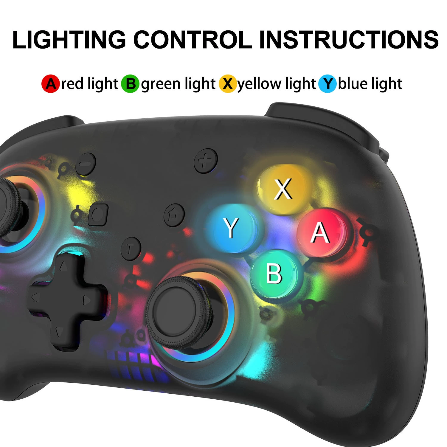 Cross -border hot -selling Switch transparent game handle Bluetooth wireless Switch Pro small handle wake up and vibrate