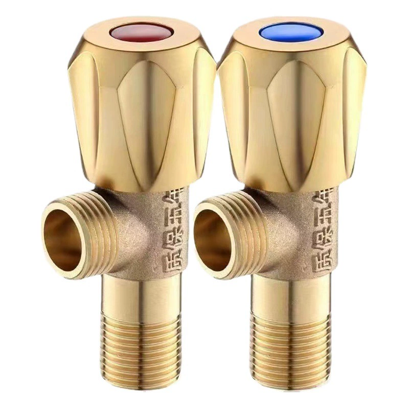 Медный треугольный клапан бытовой школы отеля водонагреватель горячей и холодной взрывозащищенный медный сердечник медный стержень угловой клапан Чистая медь утолщенный угловой клапан