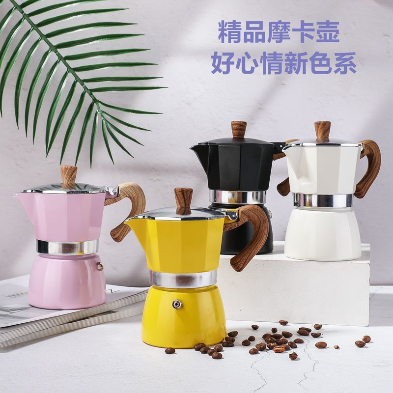 Coffee Pot Set Turkish Aluminum Octagonal Pot Italian Coffee Mocha Pot European Style Coffee Brewing Utensils