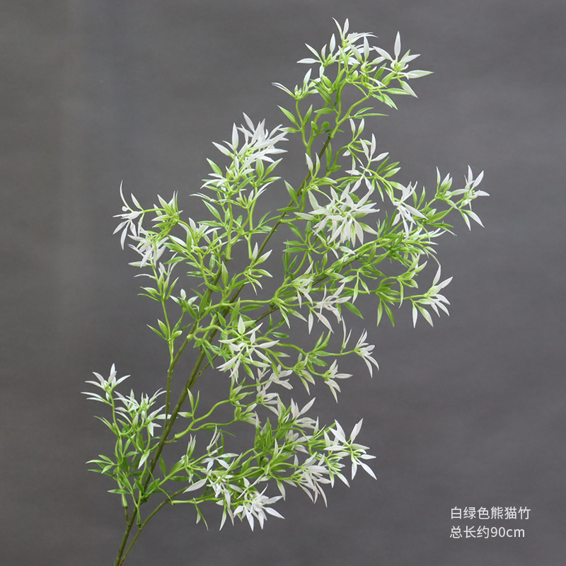 Rama de bambú panda blanco y verde